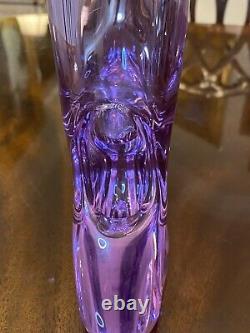 Rare Bohemian Czeck Neodymium Alexandrite Violet Rose Bleu Art Vase En Verre