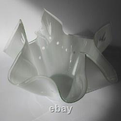 Rare Chance Glass Intaglio'cut Pearl' 7 Vase Mouchoir, Blanc Clignoté Clair