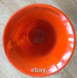 Rare Période Art Déco Grands Davidsons Vase En Verre Nuage D'orange