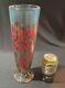 Rare Robert Held 12 Iridescent Art Glass California Red Poppy Footed Tall Vase In French Would Be: Rare Vase Haut à Pied En Verre D'art Iridescent De Californie Robert Held 12 Coquelicots Rouges.