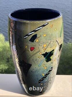 Rare Signé Bertil Vallien Kosta Boda Vase Atelier Polycrome Art Glass, H8-9