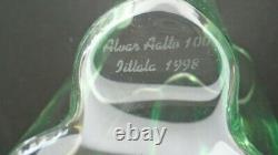 Rare Vintage 1998 Iittala Verre Savoy Vert Clair Vase 100 Alvar Aalto 95mm De Hauteur