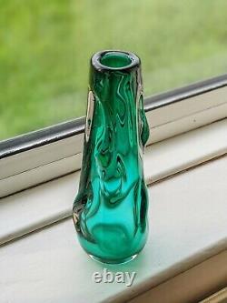 Rare Vintage Whitefriars Art Verre Vert 1964 Knobbly Vase Lamp Base 9.5 #9612
