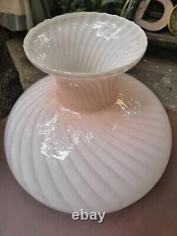 Rare Vintage XL Pink Swirl Murano Verre Vase Italie 70s Style Venini