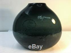 Rare Wayne Husted Blenko Charbon Vase. Milieu Du Siècle Verre Art Moderne MCM