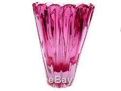 Rare XL Murano Archimede Seguso Art Glass Vase Alexandrite Néodyme Lobed 2,2 KG