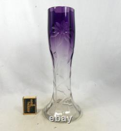 Rare vase en verre taillé Art Nouveau de Ludwig Moser 30