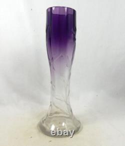 Rare vase en verre taillé Art Nouveau de Ludwig Moser 30