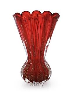Rare vase monumental AVEM Murano du milieu du siècle, Cordonato Oro, modèle n° 13487