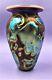 Robert Eickholt Art Glass Oilspot Vase- Miroir Turquoise/ Violet Irisé
