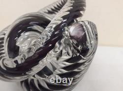 SCULPTURE EN VERRE D'ART EN NŒUD DE CORDE TORSADE NOIRE FUSION Z RÉPUBLIQUE TCHÈQUE