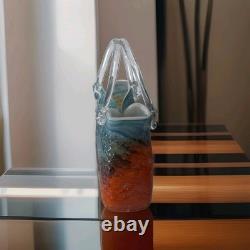 Sac à main vase en verre artistique de style Murano, couleurs éblouissantes en excellent état