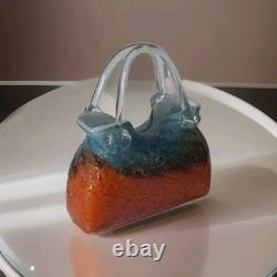 Sac à main vase en verre artistique de style Murano, couleurs éblouissantes en excellent état