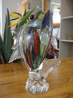 Sculpture de Vase de Luxe en Verre Cristal Poisson Art Style Murano Figurine Vase de Fleurs Noble