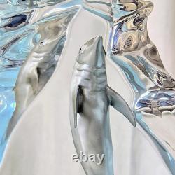 Sculpture en acrylique Lucite Wyland Happy Dolphin édition limitée 490/1500 signée 8