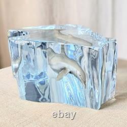 Sculpture en acrylique Lucite Wyland Happy Dolphin édition limitée 490/1500 signée 8