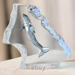 Sculpture en acrylique Lucite Wyland Happy Dolphin édition limitée 490/1500 signée 8