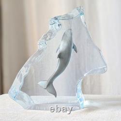 Sculpture en acrylique Lucite Wyland Happy Dolphin édition limitée 490/1500 signée 8
