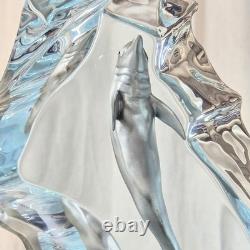 Sculpture en acrylique Lucite Wyland Happy Dolphin édition limitée 490/1500 signée 8