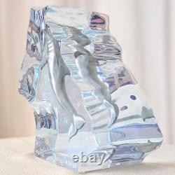 Sculpture en acrylique Lucite Wyland Happy Dolphin édition limitée 490/1500 signée 8