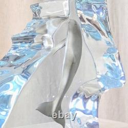 Sculpture en acrylique Lucite Wyland Happy Dolphin édition limitée 490/1500 signée 8