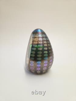 Série reptilienne de Tom Philabaum : presse-papier en verre d'art en forme d'œuf irisé