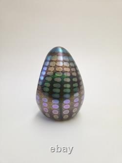 Série reptilienne de Tom Philabaum : presse-papier en verre d'art en forme d'œuf irisé