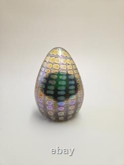 Série reptilienne de Tom Philabaum : presse-papier en verre d'art en forme d'œuf irisé