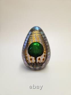 Série reptilienne de Tom Philabaum : presse-papier en verre d'art en forme d'œuf irisé