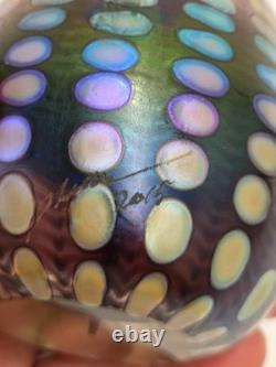 Série reptilienne de Tom Philabaum : presse-papier en verre d'art en forme d'œuf irisé