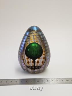 Série reptilienne de Tom Philabaum : presse-papier en verre d'art en forme d'œuf irisé