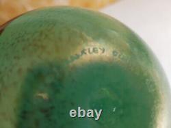 Siddy Langley & Rp Glass Vase Vert & Bleu Noir Iridescentes Tourneaux ©1994