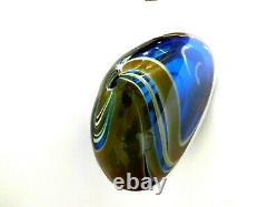Signé Grand Vase Peter Layton British Studio Art Glass De 4,4 KG