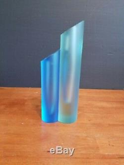 Signé Moser Cristal Art Glass Bud Vase Sculpture 9 Près De Mint Ultra Rare