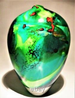 Signé Peter Layton British Studio Art Glass Vase