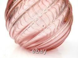 Signé Rare! Vase De Lobe Organique Murano Archimede Seguso Art Glass Pink Gold