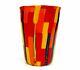 Signé! Vase En Verre D'art Murano Opaque Pezzato En Forme Libre Avec Certificat