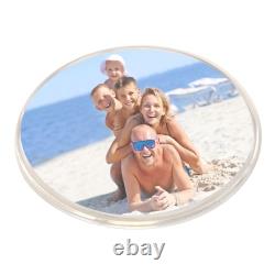 Sous-verres en verre acrylique transparent, avec insertion d'image personnalisable, en forme ronde ou carrée.