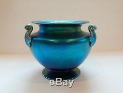Steuben Bleu Irisé Aurene Art Glass Vase, Carder Era Mint