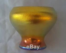 Steuben Gold Aurene 2.25 Art Vase En Verre Signé Aucune Réserve