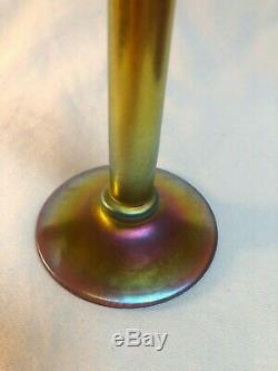Steuben Gold Aurene Art Glass Vase À 8 Bâton Signé & # 2556 Carder Classic