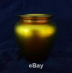 Steuben Gold Vase En Verre Art Signé Aurene Art Aucune Réserve! Livraison Gratuite 2.5