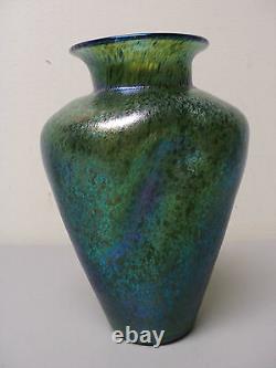 Stunning Antique Loetz Creta Silberiris Green Iridescent Art Glass Vase C. 1901