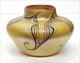 Superbe! 1976 Orient & Flume Studio Art Glass Pulled Feather Iridescent Vase