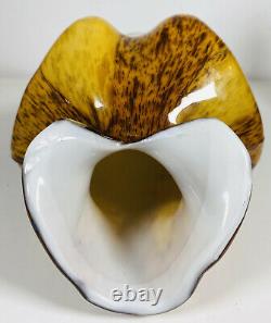 Superbe Grand Verre D'art De Buste Femelle Vase Tortoise Shell Design Ornamental Torso