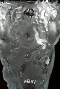 Superbe Style Art Déco Lalique Satin Verre Bacchantes Vase Danse Nus 8.5'