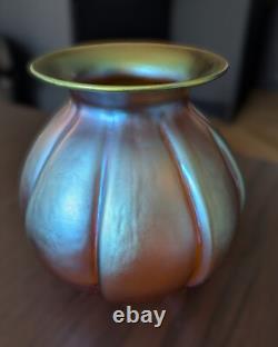 Superbe vase en verre d'art irisé WMF Myra vers 1920/30 par KARL WIEDMANN