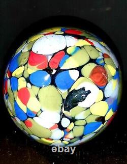 Superbe vase en verre multicolore de style art déco tchèque/bohémien des années 1930