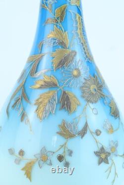 Thomas Webb, vase en verre artistique décoré de dorure. Possiblement Jules Barbie