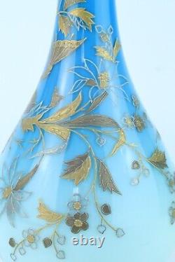 Thomas Webb, vase en verre artistique décoré de dorure. Possiblement Jules Barbie